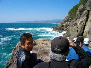 崩落現場が見える