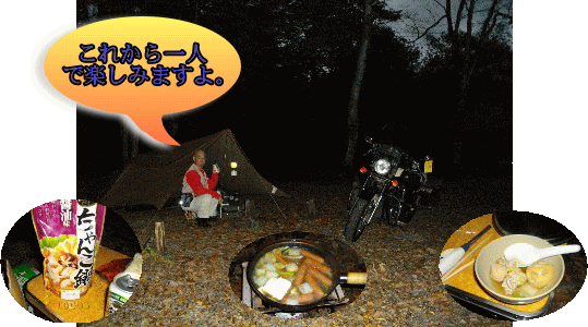 キャンプの夜を楽しみます。