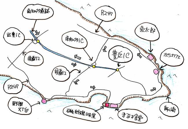 まるはランチツーリングルート図