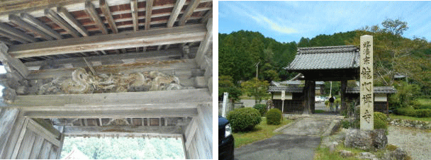 山門の龍と碑