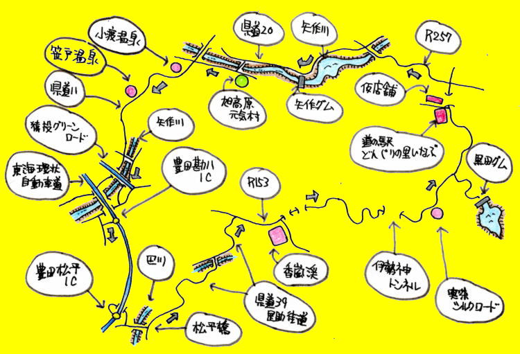 道の駅どんぐりプチツーリングルート図
