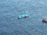 眼下に漁船が見えた