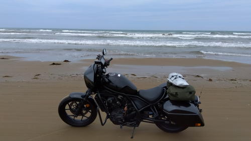 バイクを立てて撮影