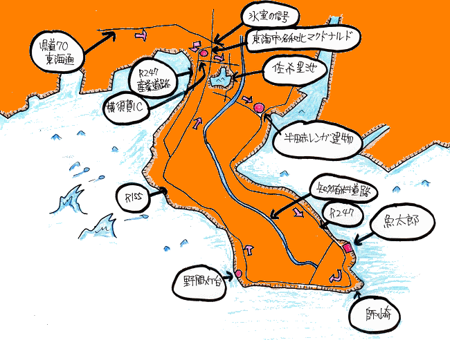 知多半島ローカルロードの旅ルート図