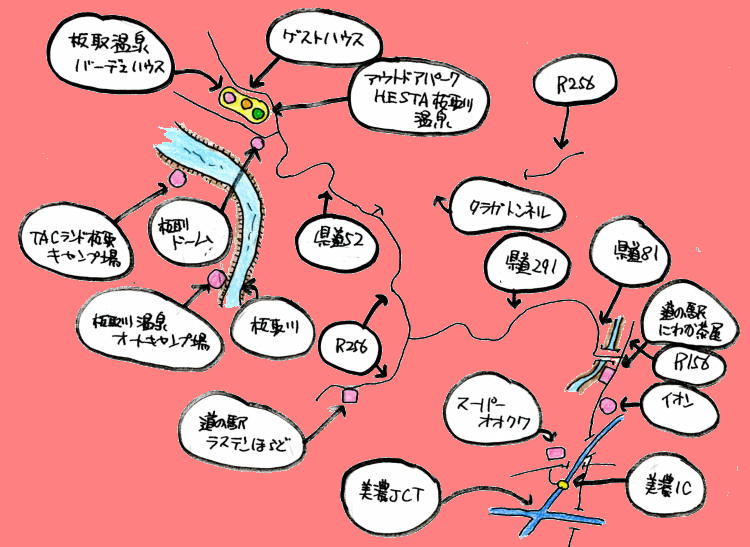 RVパークいたどりルート図 RVパークいたどりルート図