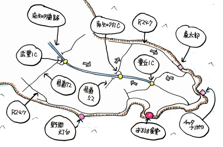 魚太郎ランチツーリングルート図